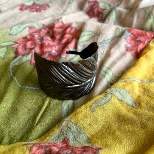 Silver feather bracelet